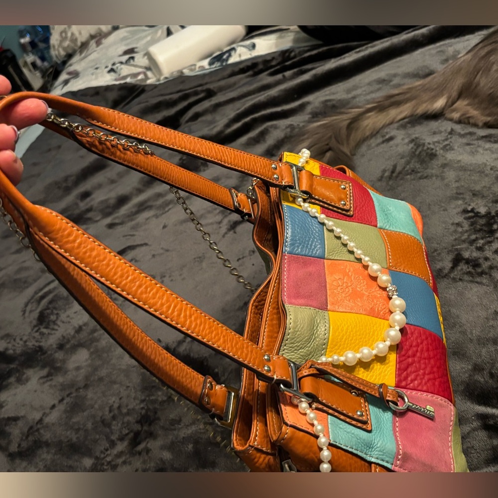 Finalprizefossil Colorful Patchwork Leather Shoul… - image 2